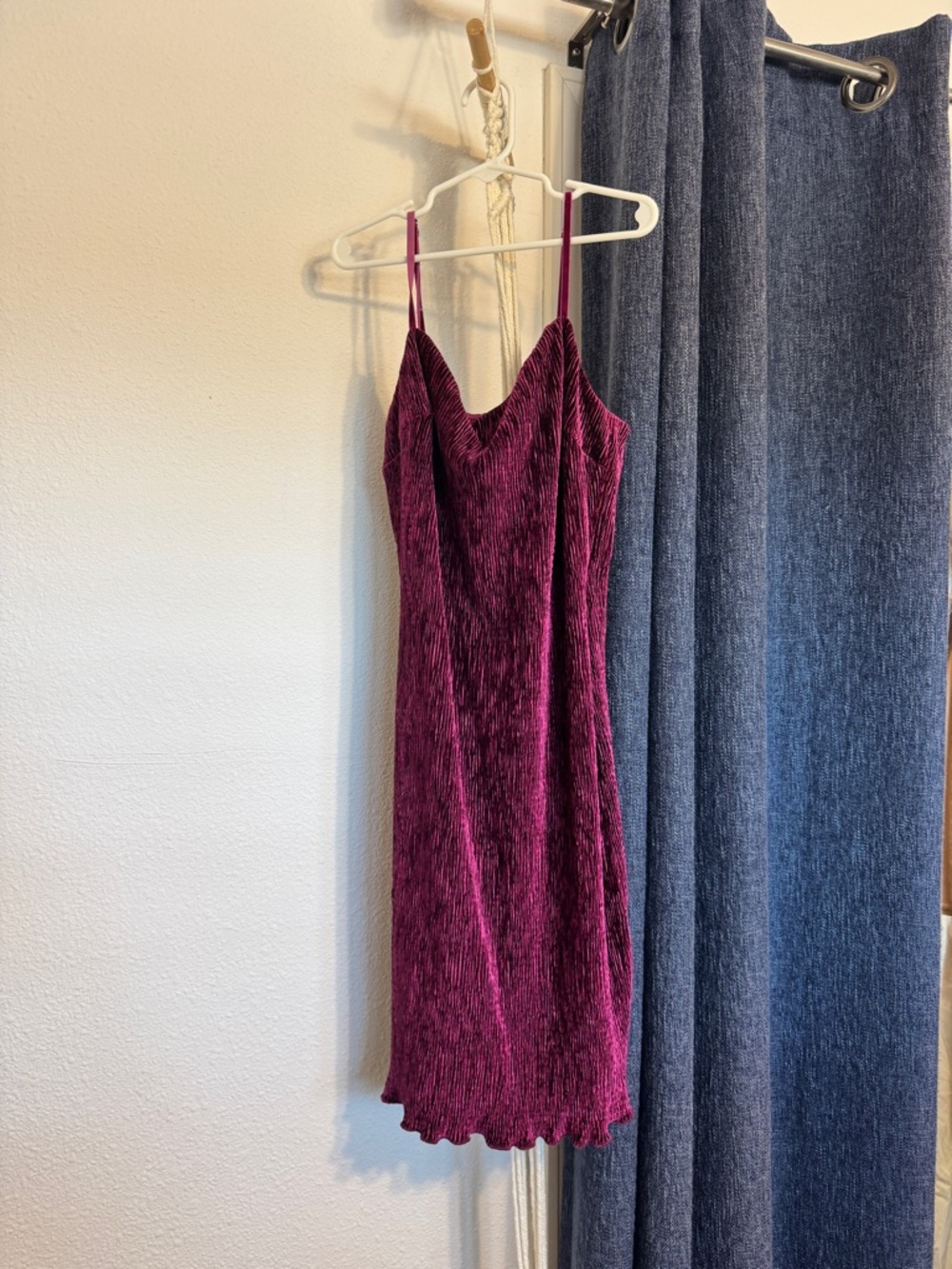 Lush Deep Plum Velvet Midi Slip Dress